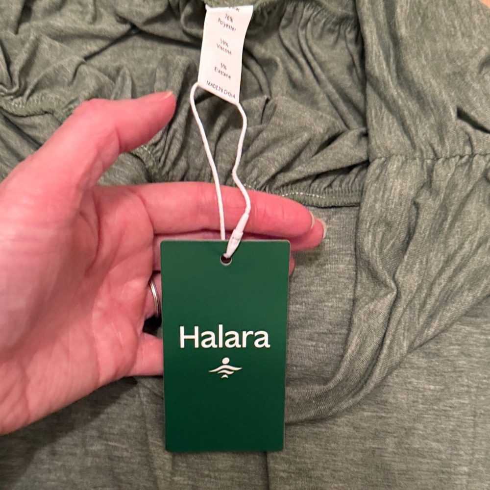 NWT, HALARA Olive Green Gathered Waist A-Line Skirt, Size XL - Picture 5 of 6
